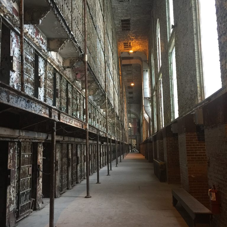 cell block inside ohio state reformatory.