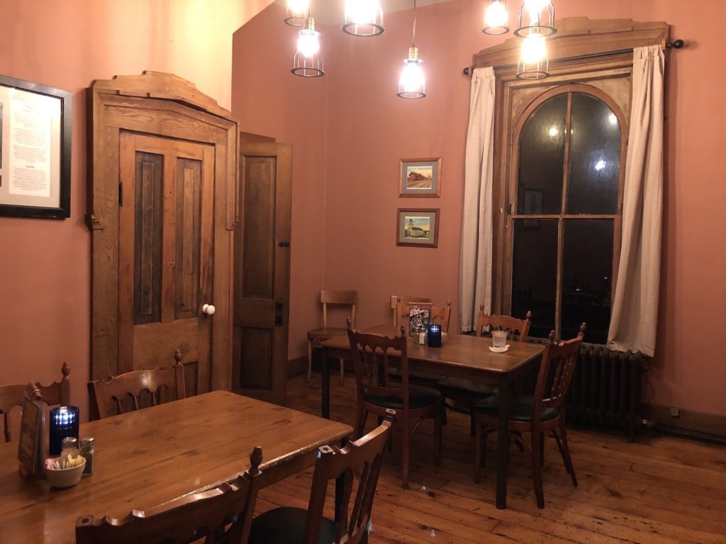 Upstairs dining room at the Harmony House